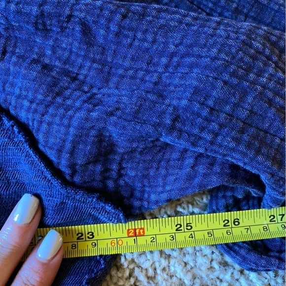 We The Free Women’s Top Size L Blue Parfait Bubble Off Shoulder Blouse Shirt Top - Picture 7 of 9